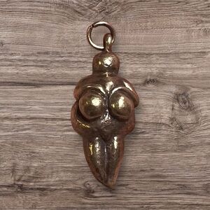 Bronzy Brass Deity Venus Figurine Pendant - Listing is for ONE pendant